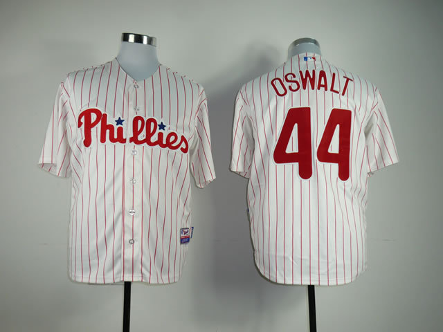 MLB Philadephia Phillis #44 Osawalt White Red Pinstripe Jersey