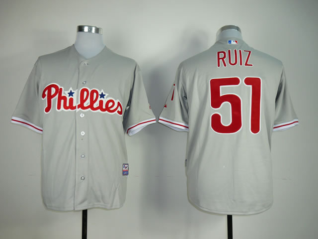 MLB Philadephia Phillis #51 Ruiz Grey Jersey