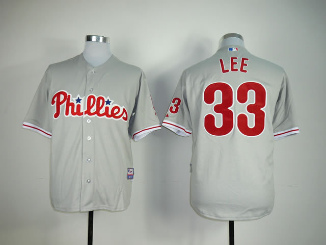MLB Philadephia Phillis #33 Lee Grey Jersey