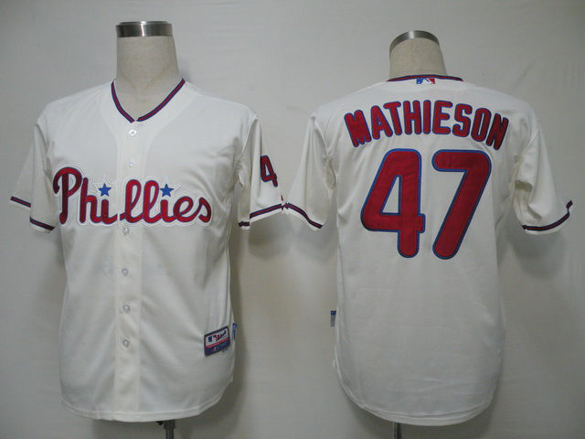 MLB Philadephia Phillis #47 Mathieson Cream Jersey