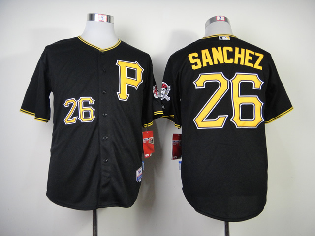 MLB Pittsburgh Pirates #26 Sanchez Black Jersey