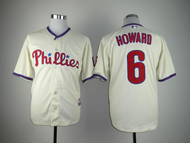 MLB Philadephia Phillis #6 Howard Cream Jersey