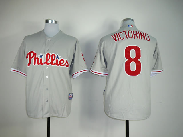 MLB Philadephia Phillis #8 Victorino Grey Jersey