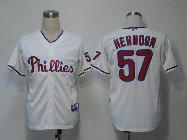 MLB Philadephia Phillis #57 Herndon Cream Jersey