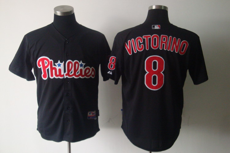 MLB Philadephia Phillis #8 Victorino Black Jersey