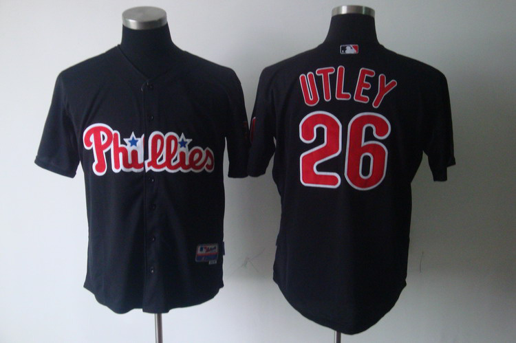 MLB Philadephia Phillis #26 Utley Black Jersey