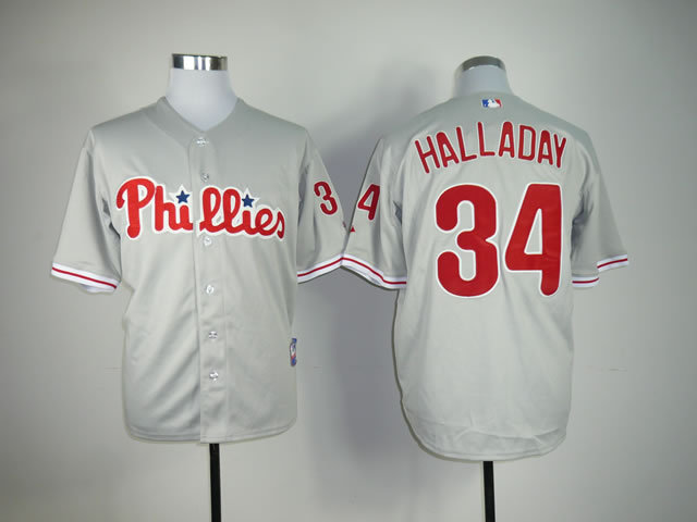 MLB Philadephia Phillis #34 Halladay Grey Jersey