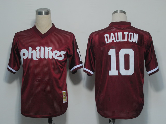 MLB Philadephia Phillis #10 Daulton Red Throwback Jersey