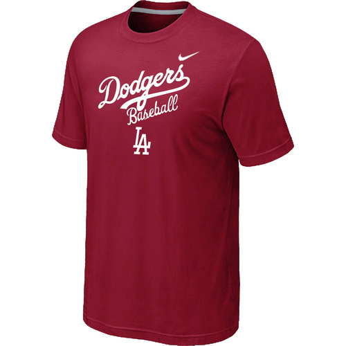 Nike MLB Los Angeles Dodgers 2014 Home Practice T-Shirt - Red 