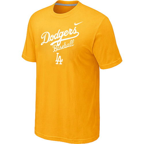 Nike MLB Los Angeles Dodgers 2014 Home Practice T-Shirt - Yellow 