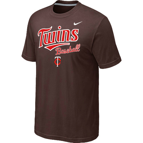Nike MLB Minnesota Twins 2014 Home Practice T-Shirt - Brown 