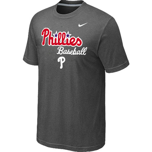 Nike MLB Philadelphia Phillies 2014 Home Practice T-Shirt - Dark Grey 