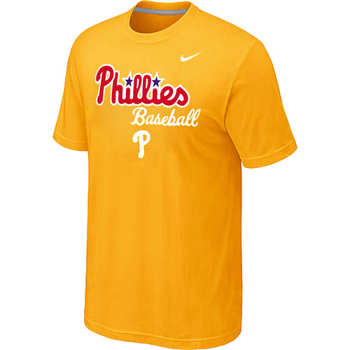Nike MLB Philadelphia Phillies 2014 Home Practice T-Shirt - Yellow 
