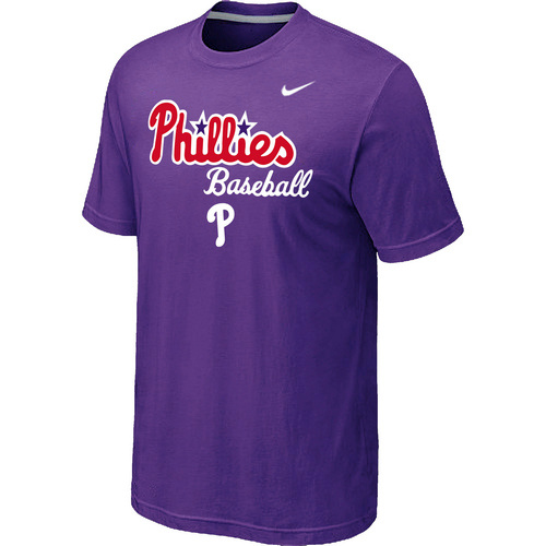 Nike MLB Philadelphia Phillies 2014 Home Practice T-Shirt - Purple 