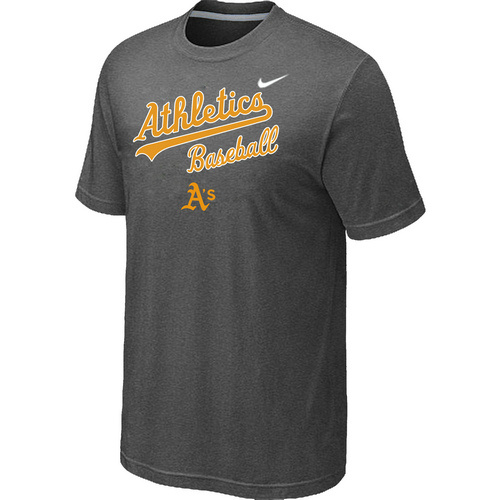 Nike MLB Oakland Athletics 2014 Home Practice T-Shirt - Dark Grey 