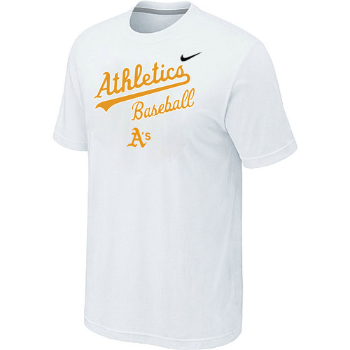 Nike MLB Oakland Athletics 2014 Home Practice T-Shirt - White 