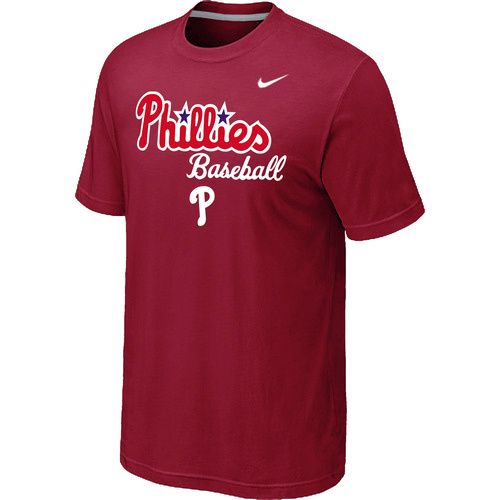 Nike MLB Philadelphia Phillies 2014 Home Practice T-Shirt - Red 