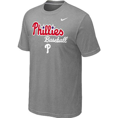 Nike MLB Philadelphia Phillies 2014 Home Practice T-Shirt - Light Grey 