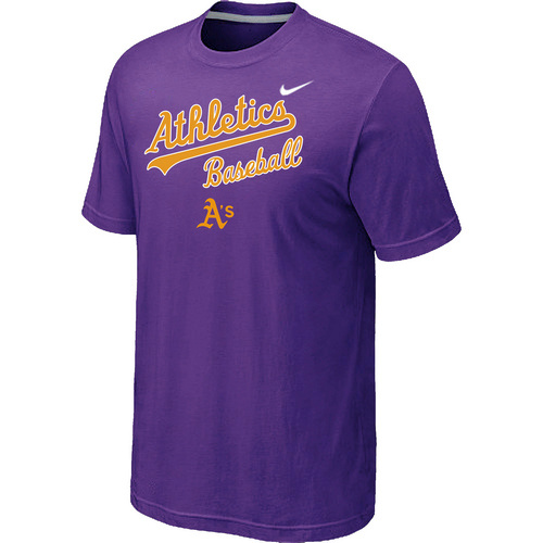 Nike MLB Oakland Athletics 2014 Home Practice T-Shirt - Purple 
