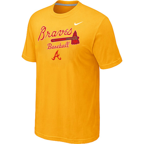 Nike MLB Atlanta Braves 2014 Home Practice T-Shirt - Yellow 