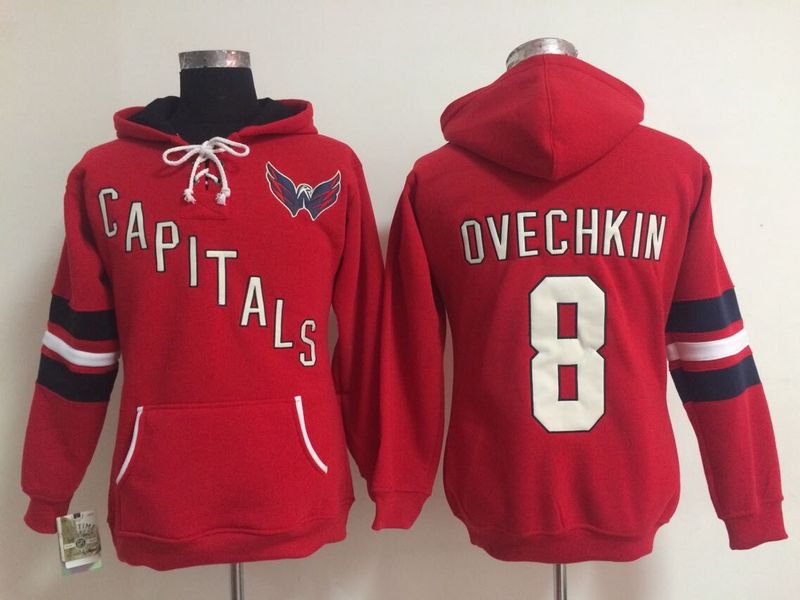 NHL Washington Capitals #8 Ovechkin Red Women Hoodie
