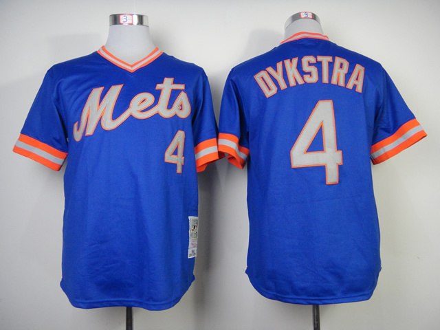 MLB New York Mets #4 Dysktra Blue Throwback 1983 Jersey