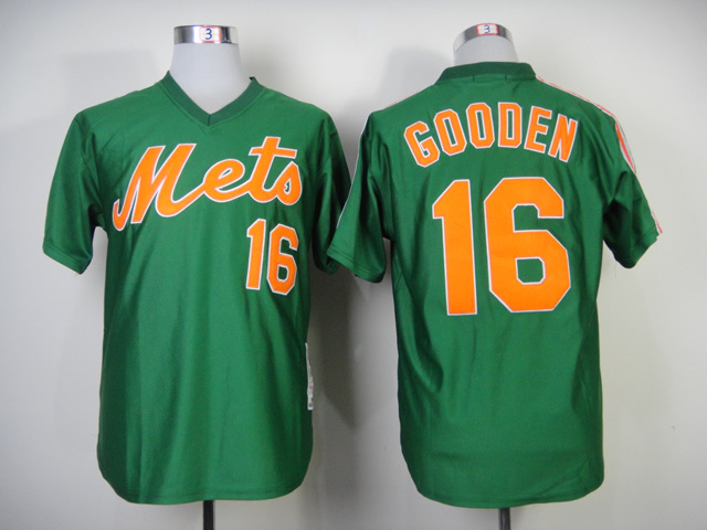 MLB New York Mets #16 Gooden Green Throwback 1985 Jersey
