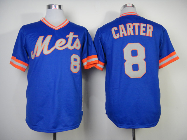 MLB New York Mets #8 Carter Blue Throwback 1983 Jersey