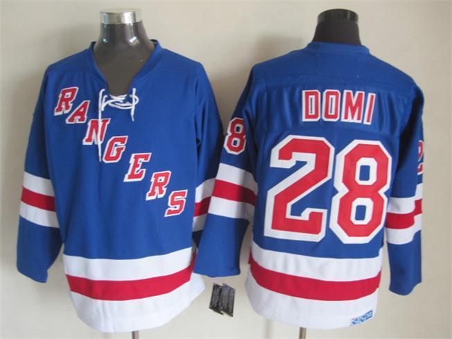 NHL New York Rangers #28 Domi Blue Jersey