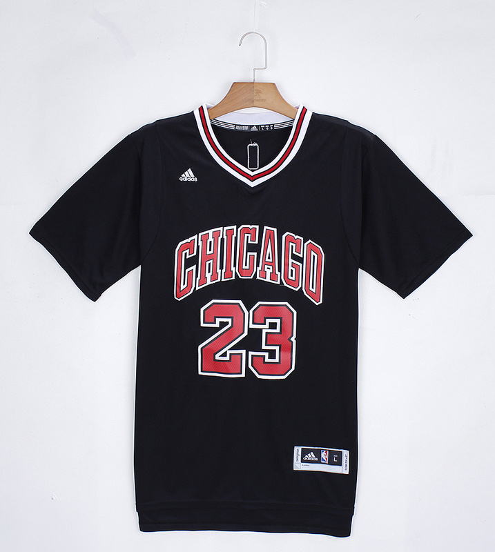 NBA Chicago Bulls #23 Jordan Black Short-sleeve Jersey