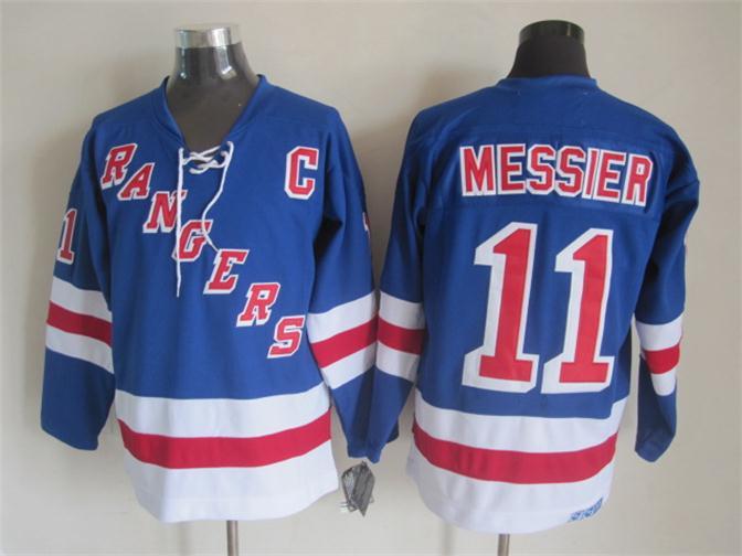 NHL New York Rangers #11 Messier Blue Jersey with C Patch