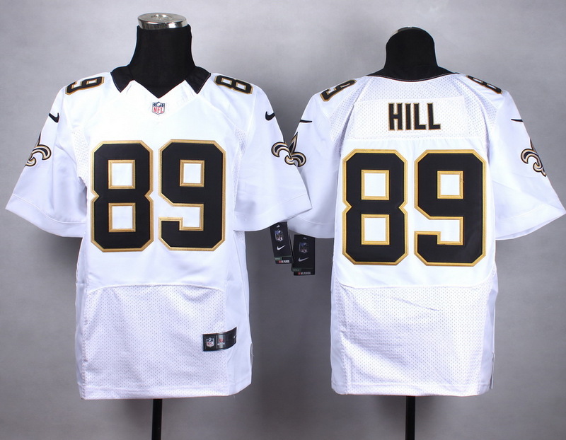 Nike NFL New Orleans Saints #89 Hill White Elite Jersey