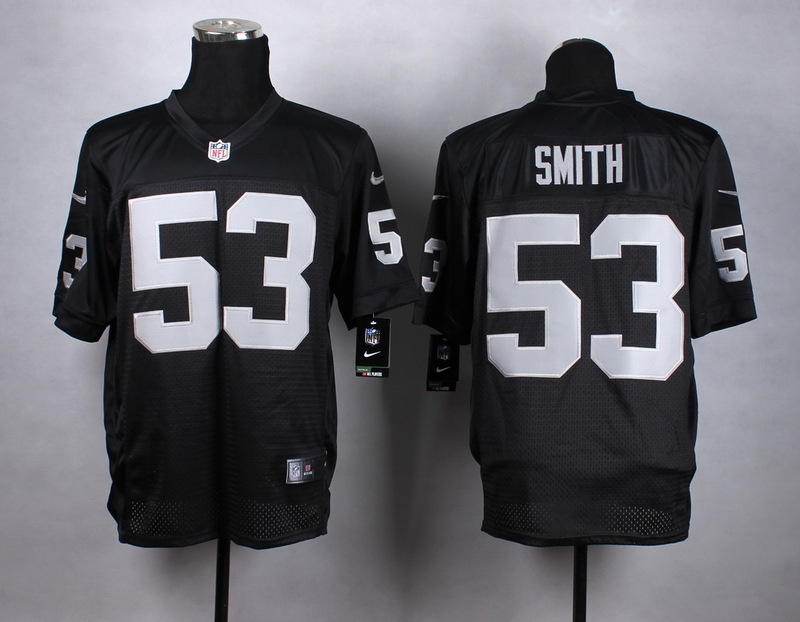 Nike NFL Oakland Raiders #53 Smith Black Elite Jersey