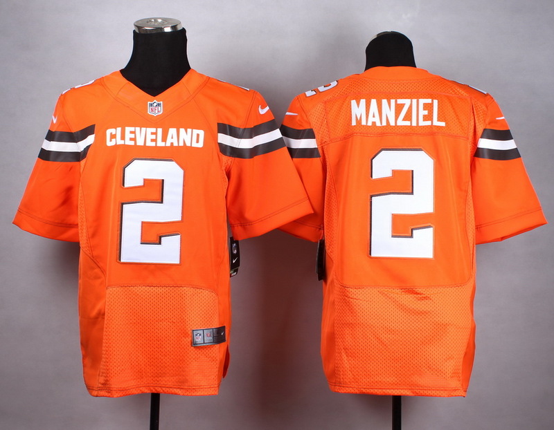 2015 NFL Cleveland Browns #2 Manziel Orange Elite Jersey