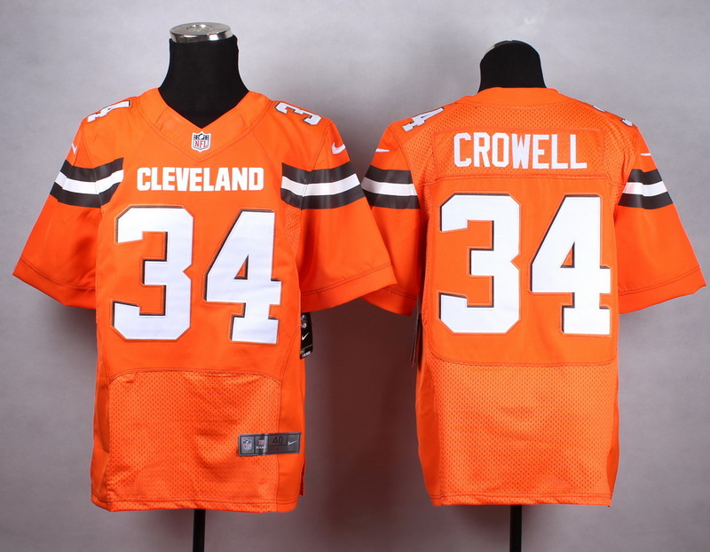 2015 NFL Cleveland Browns #34 Crowell Orange Elite Jersey