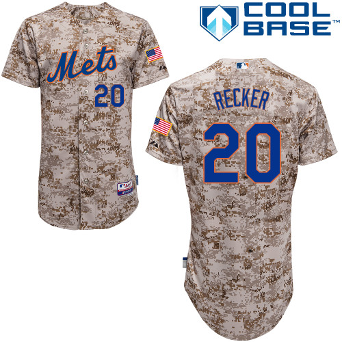 MLB New York Mets #20 Recker Cool Base Customized Camo Jersey