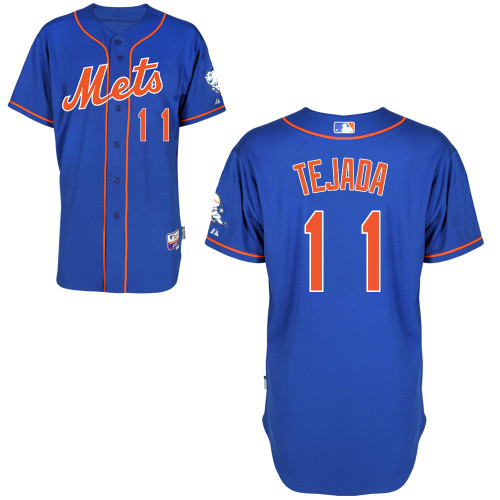 MLB New York Mets #11 Tejada Blue Cool Base Customized Jersey