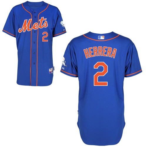 MLB New York Mets #2 Herrera Blue Cool Base Customized Jersey