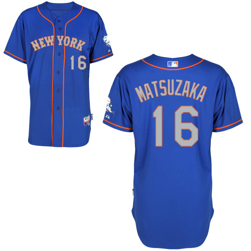 MLB New York Mets #16 Matsuzaka Cool Base Customized Blue Jersey