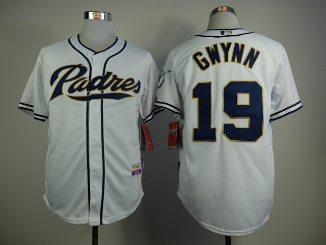 MLB San Diego Padres #19 Gwynn White Jersey