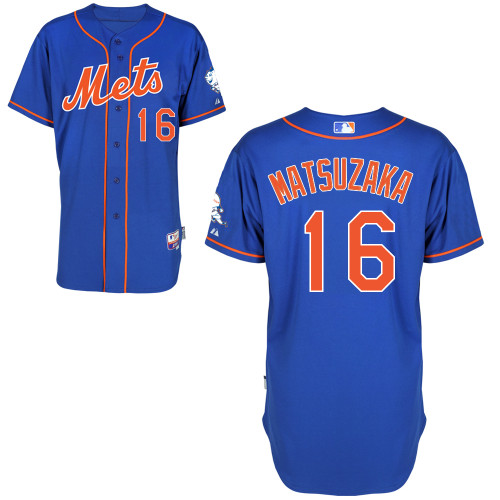 MLB New York Mets #16 Matsuzaka Blue Cool Base Customized Jersey