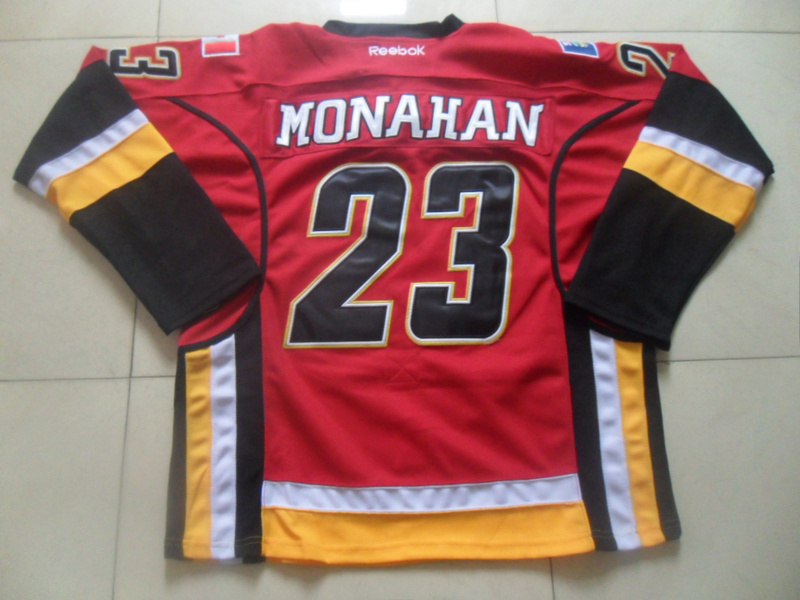 NHL Calgary flames #23 Monahan Red Jersey