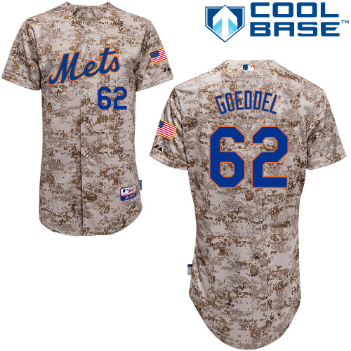 MLB New York Mets #62 Goeddel Cool Base Customized Camo Jersey