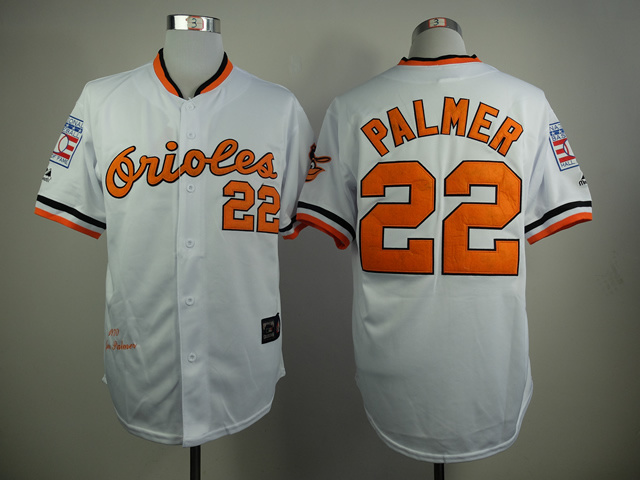 MLB Baltimore Orioles #22 Palmer White Throwback Jersey with Hall of Fame Patch