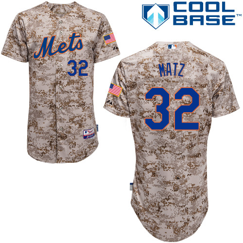 MLB New York Mets #32 Matz Cool Base Customized Camo Jersey