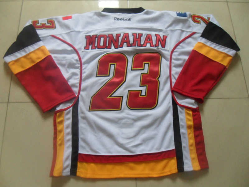 NHL Calgary flames #23 Monahan White Jersey