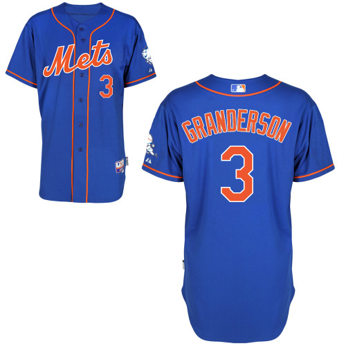 MLB New York Mets #3 Granderson Blue Cool Base Customized Jersey