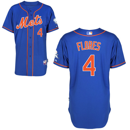 MLB New York Mets #4 Flores Blue Cool Base Customized Jersey