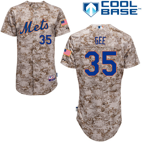 MLB New York Mets #35 Gee Cool Base Customized Camo Jersey