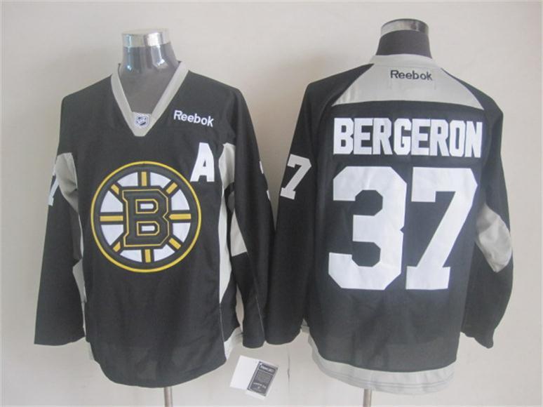 NHL Boston Bruins #37 Bergeron Black New Jersey with A Patch